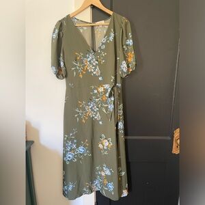 LOFT Floral Midi Dress